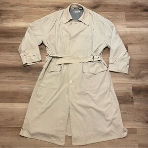 Vintage Giorgio Armani Borgonuovo 21 Belted Trench Coat Beige Size 38